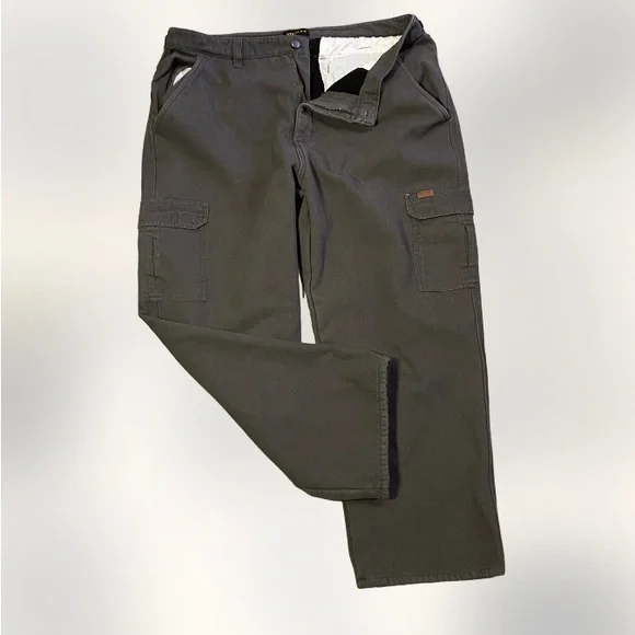 Stanley Pants Vtg Stanley Green Cargo Fleece Lined Utility